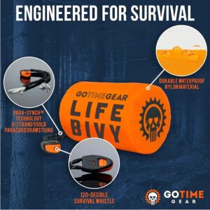 Go Time Gear - Life Bivy Thermal Bivvy and Life Survival Shelter - Emergency Sleeping Bags and Survival Tent - Emergency Bag Bundle (Orange)