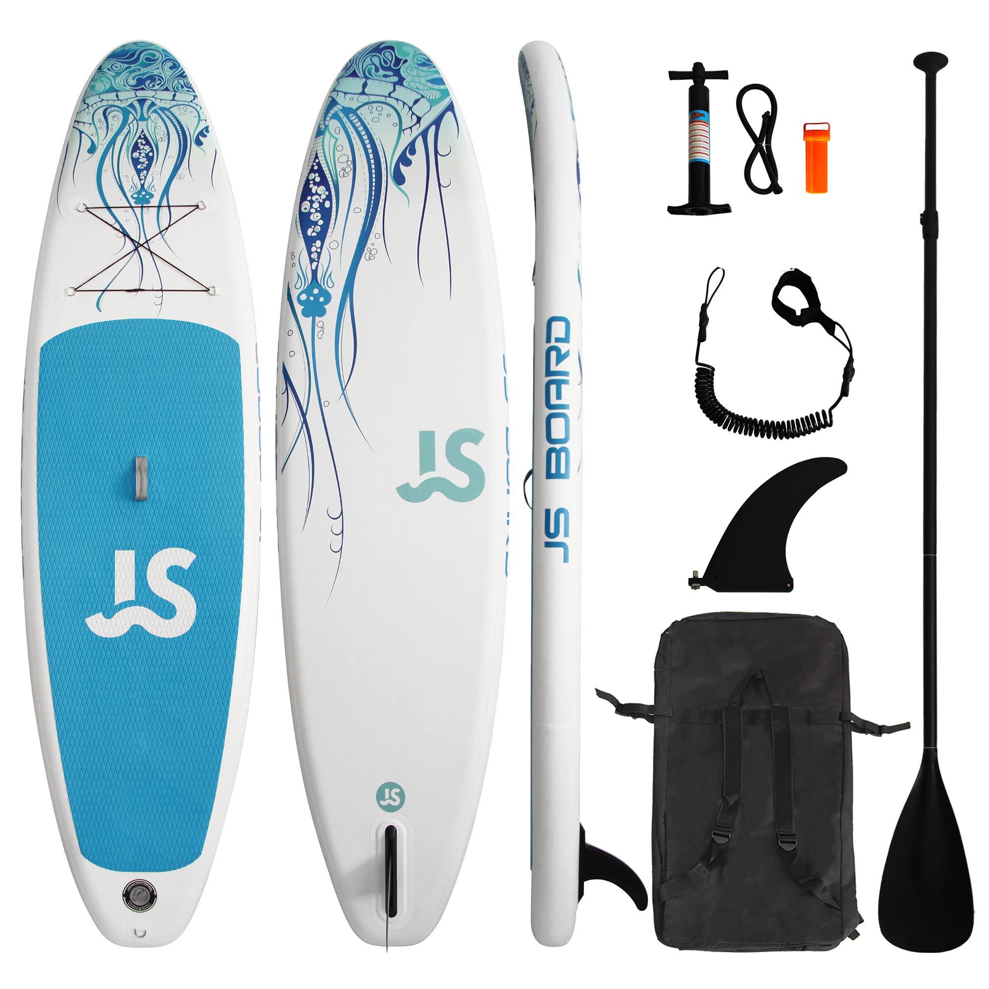 JSsup Inflatable Paddle Board - Blow Up Paddle Board - Stand Up Paddle Boards for Adults - Inflatable Sup - Paddleboard Inflatable (Blue)