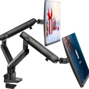 Dual Monitor Arm, Dual Monitor Mount, Dual Monitor Desk Mount up to 32 Inch Computer Screens, Dual Monitor Stand VESA Mount, Monitor Mount & Monitor Arms for 2 Monitors, Computer Monitor Arms in Black