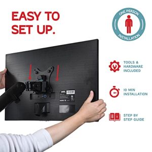 Dual Monitor Arm, Dual Monitor Mount, Dual Monitor Desk Mount up to 32 Inch Computer Screens, Dual Monitor Stand VESA Mount, Monitor Mount & Monitor Arms for 2 Monitors, Computer Monitor Arms in Black