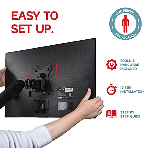 Dual Monitor Arm, Dual Monitor Mount, Dual Monitor Desk Mount up to 32 Inch Computer Screens, Dual Monitor Stand VESA Mount, Monitor Mount & Monitor Arms for 2 Monitors, Computer Monitor Arms in Black