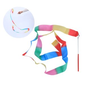 BESPORTBLE 6Meters Rhythmic Gymnastics Ribbon with Stick Twirling Rod Baton Art Gym Riband Twirling Rod Riband for Children Dancing