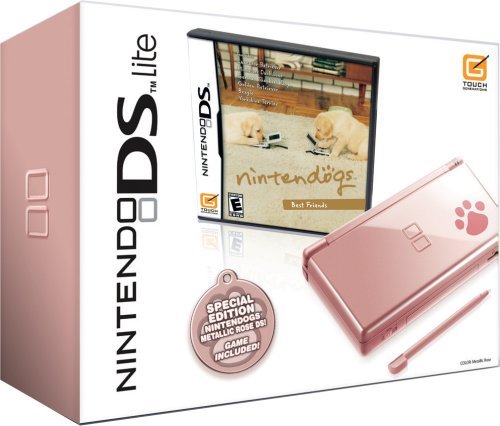 Nintendo DS Lite - Metallic Rose Nintendogs Version (Renewed)