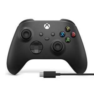 microsoft xbox core wireless controller with usb-c cable - carbon black (renewed)