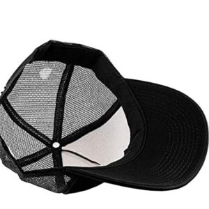 ALLNTRENDS Adult Trucker Hat Smile Face Embroidered Baseball Cap Adjustable Snapback (Black)