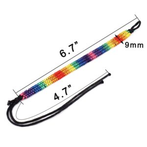 yomlry LGBT Pride Bracelet for Gay & Lesbian Rainbow Friendship Braided Bracelets LGBTQ Relationship Bracelet for Women Men string black