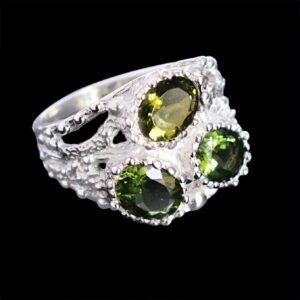 Ravishing Impressions Moldavite Gemstone 925 Sterling Silver Ring Beautiful Handmade Jewellery Birthday Gift