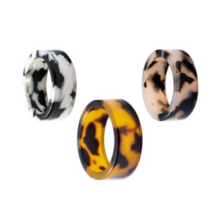 idesign chunky rings,resin acrylic ring for women plastic rings,vintage stacking rings,leopard print wide thick stackable joint ring retro acrylic rings