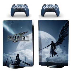 decal moments ps5 standard disc console controllers full body vinyl skin sticker decals for playstation 5 console and controllers ff cloud