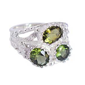 ravishing impressions moldavite gemstone 925 sterling silver ring beautiful handmade jewellery birthday gift