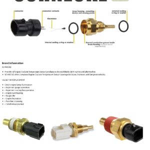 SCHNECKE 33-26320-AA Engine Coolant Temperature Sensor compatible with Ford 15-16 C-Max / 01-07 Courier / 12-16 Edge / 01-17 Escape / 01-15 Explorer / 01-03 Escort / 15-18 F-450 F-550 Super Duty