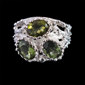 Ravishing Impressions Moldavite Gemstone 925 Sterling Silver Ring Beautiful Handmade Jewellery Birthday Gift