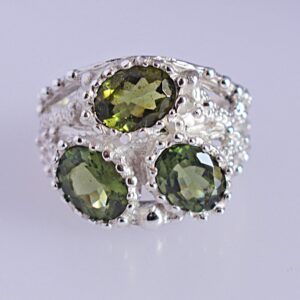 Ravishing Impressions Moldavite Gemstone 925 Sterling Silver Ring Beautiful Handmade Jewellery Birthday Gift