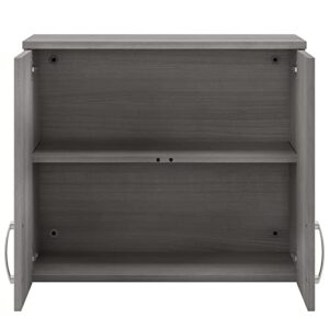 Bush Business Furniture Universal 24-inch Wall Cabinet with Doors and 2 Shelves, Platinum Gray (UNS428PG)