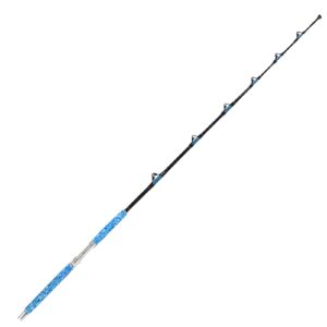 Fiblink Fishing Trolling Rod 1 Piece Saltwater Offshore Heavy Roller Rod Big Name Conventional Boat Camo Fishing Pole (6'6",30-50lb/50-80lb/80-120lb) (Straight Butt, 6'6" 80-120lbs)