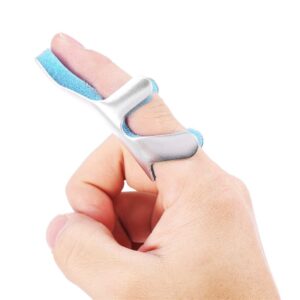 Zyyini Finger Splint, 3 Sizes Aluminium Toad Finger Support Splint Finger Injury Ligament Pain Support Recovery Injury Malleable Finger Splint(S)