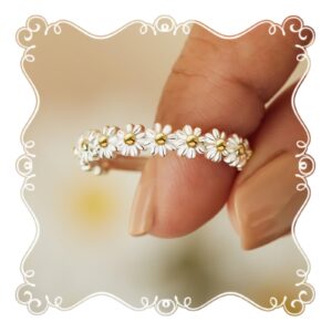 grhose i think about you every daisy ring tiny dainty simple flower ring 925 sterling silver rings stacking rings for women casual rings delicate everyday ring comfort fit bands ring (7)