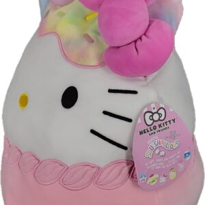 Squishmallows Official Kellytoy Sanrio Squad Squishy Stuffed Plush Polyester Toy Animal (Hello Kitty (Cupcake), 8 Inches)