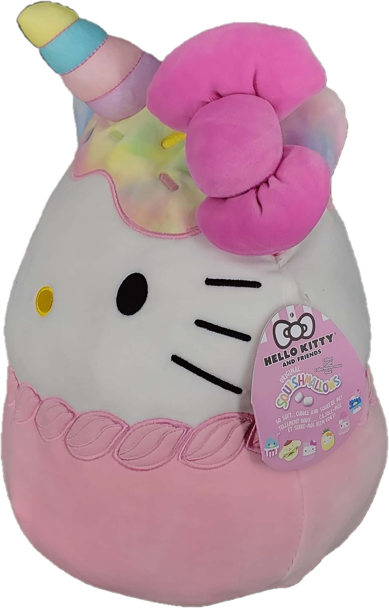 Squishmallows Official Kellytoy Sanrio Squad Squishy Stuffed Plush Polyester Toy Animal (Hello Kitty (Cupcake), 8 Inches)