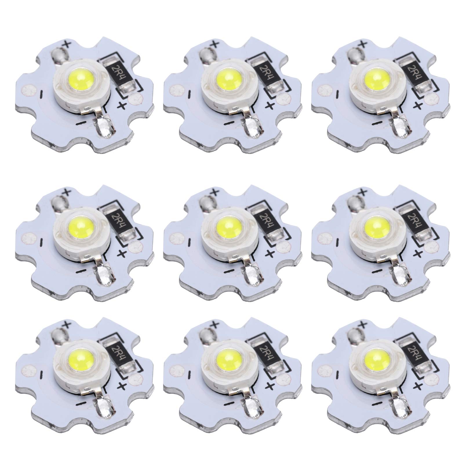 Hyuduo 25pcs LED Lamp Beads, 200LM 3W 5V High Power Led Chip, LED Lamp SMD Chip Light Bulb for DIY Lighting Fixtures(Pure White 60006500K)