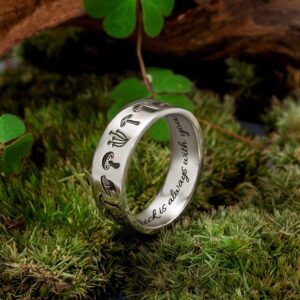 AILIN Custom Lucky Mushroom Rings In 925 Sterling Silver Personalized Engraving Birthday Wedding Band Nature Forest Jewelry Gifts For Women Girlfriends