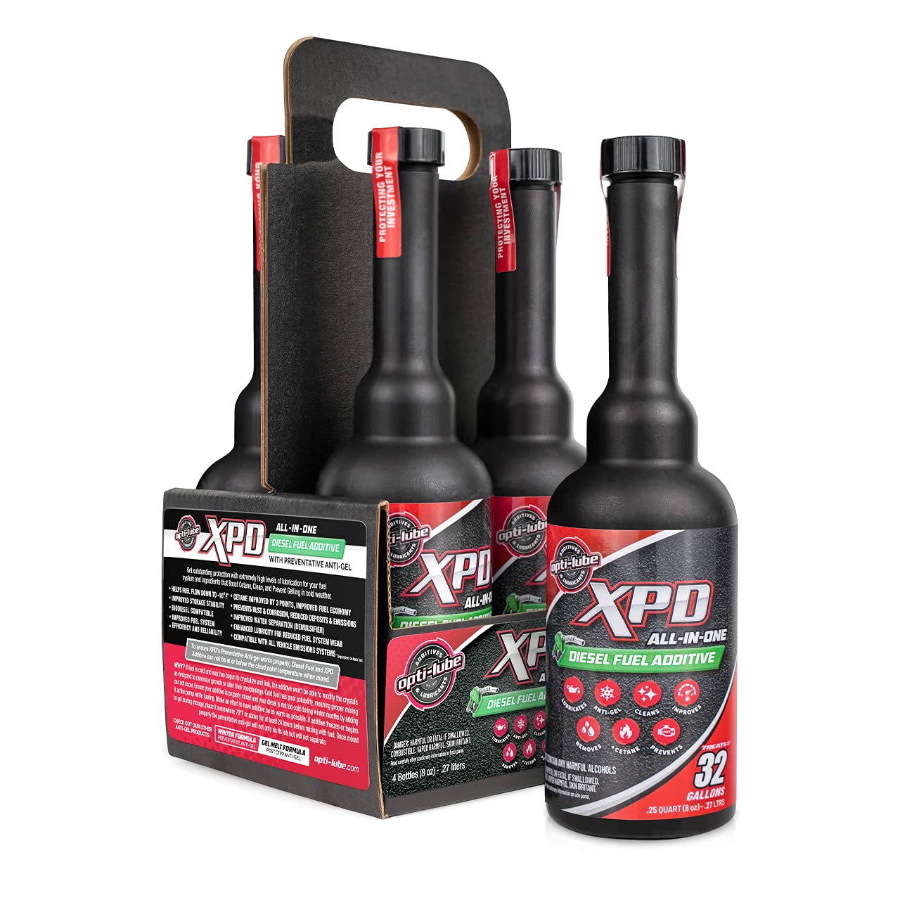 Opti-Lube XPD All-in-ONE Diesel Fuel ADDITIVE: Long Neck 8oz Bottles (4 Pack)