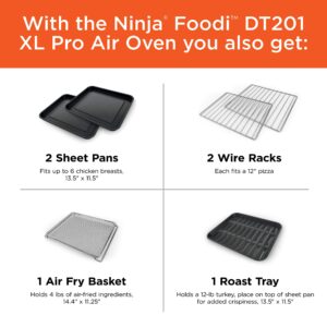 NINJA DT201 Foodi 10-in-1 XL Pro Air Fry Digital Countertop Convection Toaster Oven with Dehydrate and Reheat, 1800 Watts, Stainless Steel Finish (Renewed)