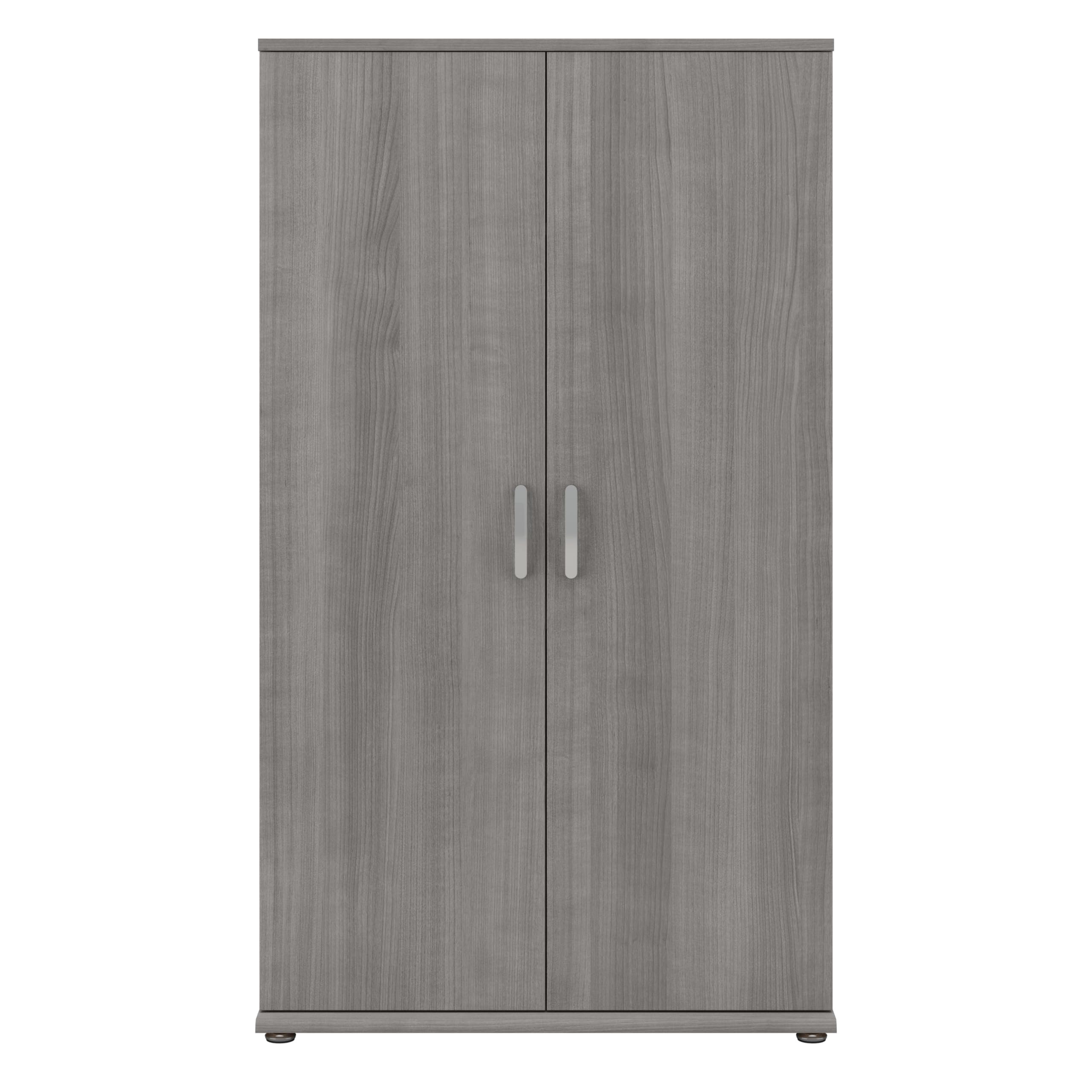 Bush Business Furniture Universal Tall Storage Cabinet with Doors and Shelves in Platinum Gray | Large Storage Unit for Home Office or Commercial Space