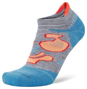 balega unisex-adult enduro v-tech no show socks (1 pair), midgrey/blue, small