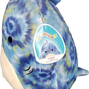 SQUISHMALLOW KellyToys - 12 Inch (30cm) - Luther The Blue Tie Dye Shark - Super Soft Plush Toy Animal Pillow Pal