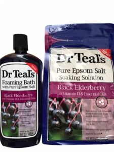 dr teal's black elderberry foaming bath and epsom salt soaking solution bundle