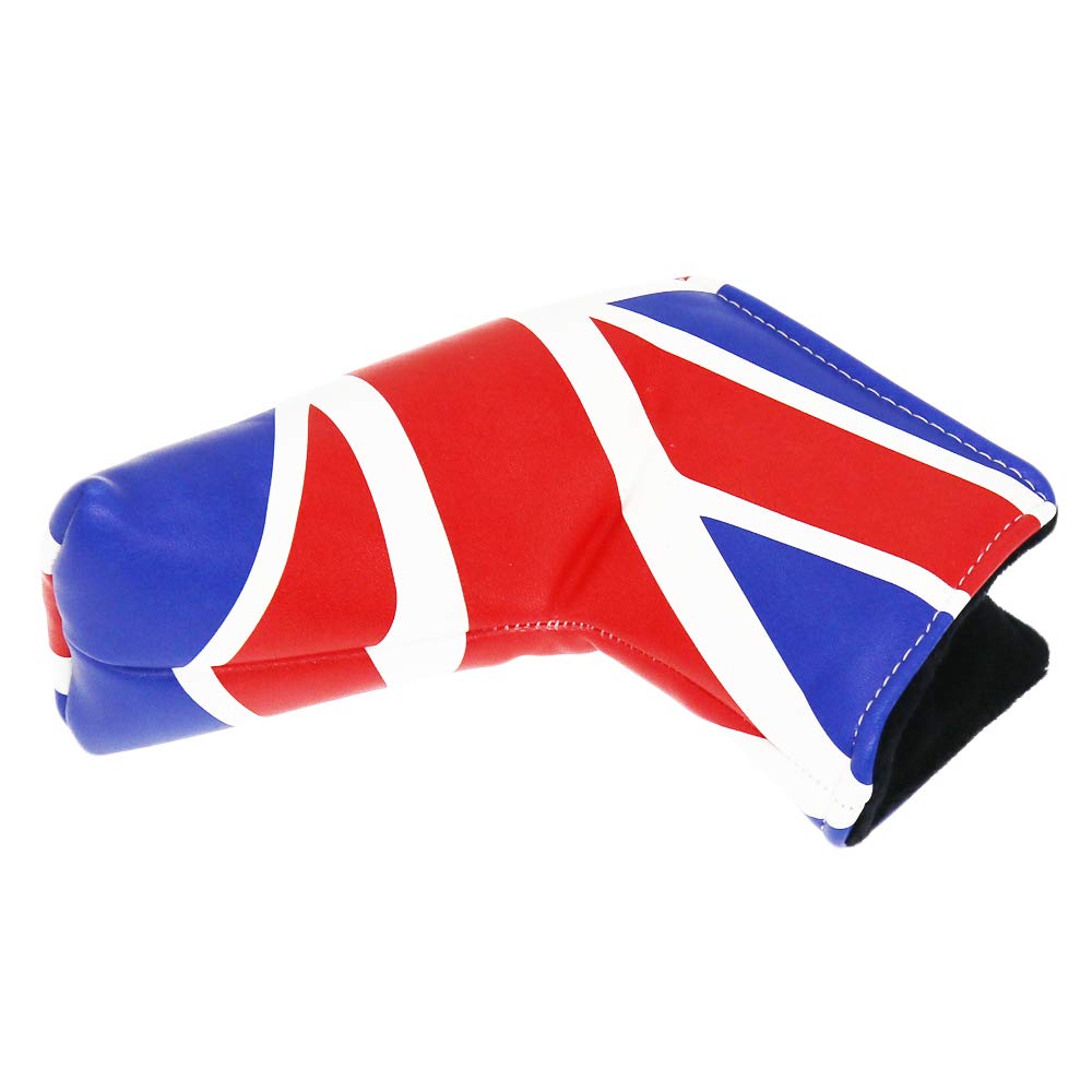 Seacloud UK Flag Blade Putter Cover PU Leather Protector for Putter Head Cover with V-Closure