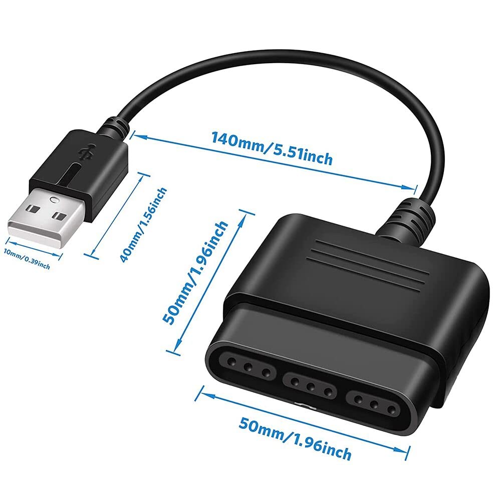 vienon PS2 Controller to USB Adapter Converter, 2 Pack Compatible with PS1/PS2 Controller Gamepad to PS3/PC Controller No Need Driver