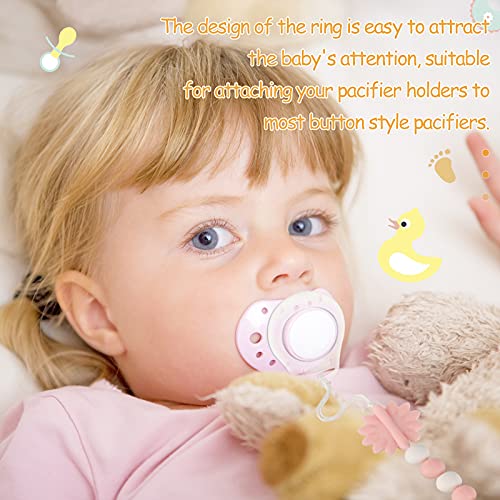 Patelai 15 Pieces Soft Silicone Baby Pacifier Clips Holders Silicone Adapter Rings Holder Baby Nipple Rings Baby Dummy Pacifier Holder for Baby Pacifiers(Transparent)