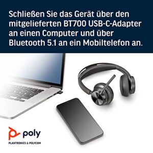 Poly - Voyager Focus 2 UC USB-C Headset (Plantronics) - Bluetooth Dual-Ear (Stereo) Headset with Boom Mic - USB-C PC/Mac Compatible - Active Noise Canceling - Works with Teams, Zoom (Certified) & More