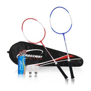 gzqirun Badminton Rackets Set of 2 with Shuttlecocks for Adults Backyard Gym 1 Carrying Bag Included