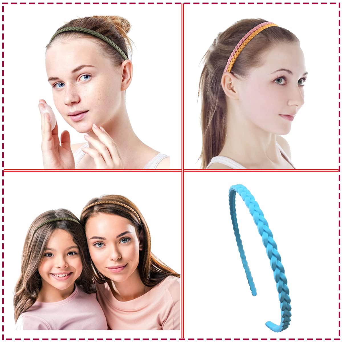 Springtime 12pcs Colorful Thin Headbands for Women 6mm Light Pigtail Skinny Hairbands for Girls Hard Teeth Headbands For Kids Teens