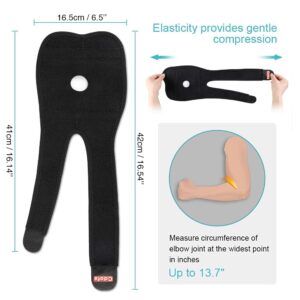 Elbow Support Adjustable Neoprene Elbow Brace with Dual-Spring Stabiliser, Elbow Strap for Golfers Elbow, Tennis Elbow, Arthritis, Sports Injury Pain Relief and Provides Support,Unisex