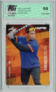 yoelqui cespedes 2020 leaf hype! #42a gold sp, only 25 made rookie card pgi 10