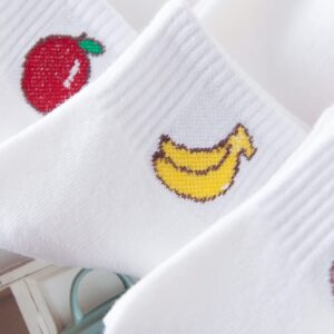 Joylife Fruit Embroidered Ankle Socks Cute Low Cut Socks for Women, Ladies, Girls, 10 Pack