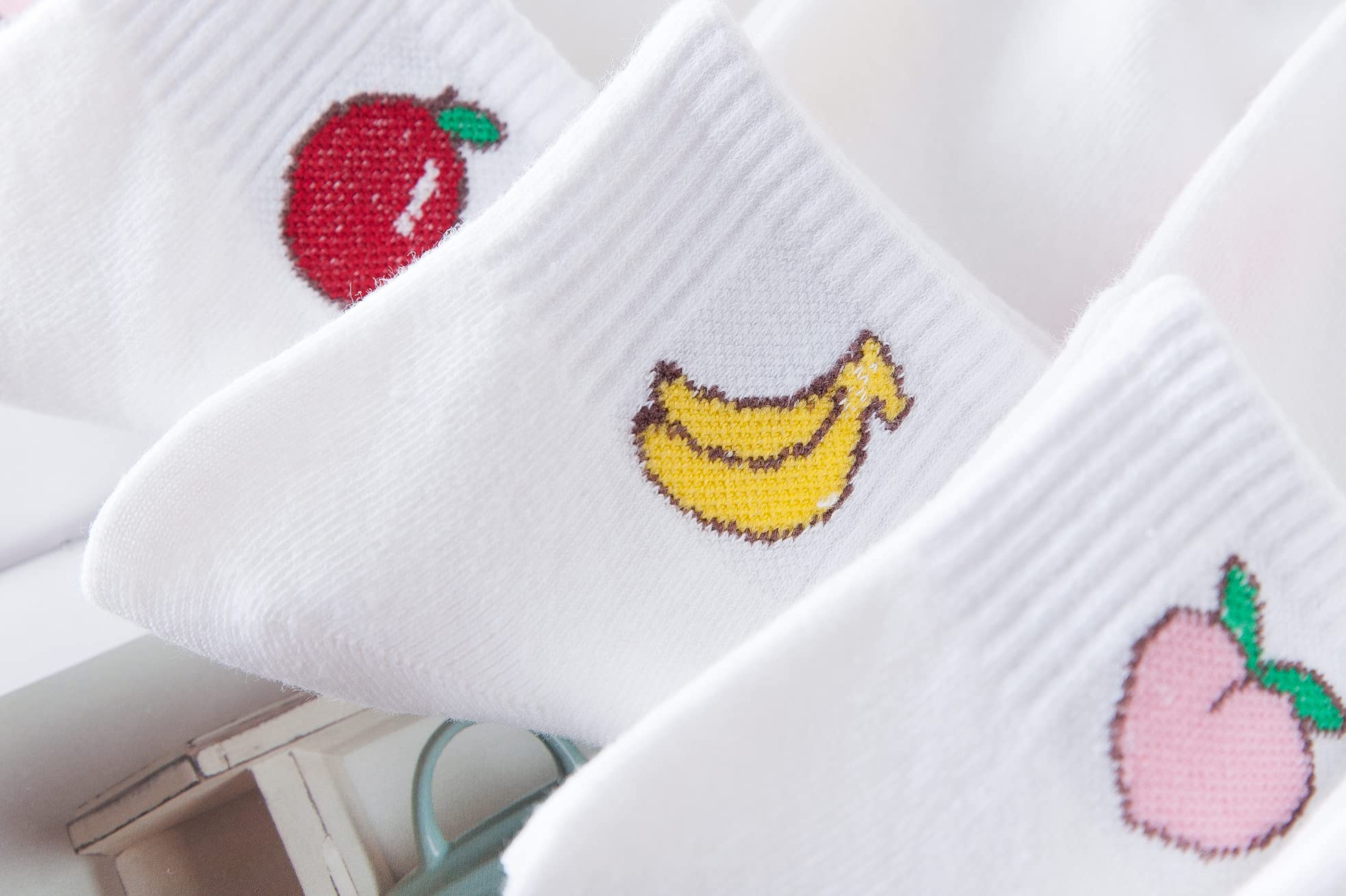 Joylife Fruit Embroidered Ankle Socks Cute Low Cut Socks for Women, Ladies, Girls, 10 Pack