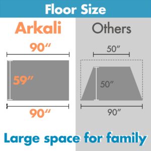 Arkali Beach Sun Shade Pop Up, Easy Pop Up Sun Shelter, Floor-Less Instant Beach Tent, UPF 50+, Orange, Size XL for Family 3 to 4 People