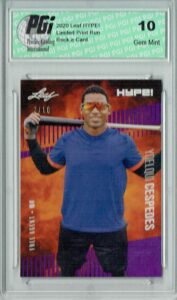 yoelqui cespedes 2020 leaf hype! #42 purple sp, only 10 made rookie card pgi 10