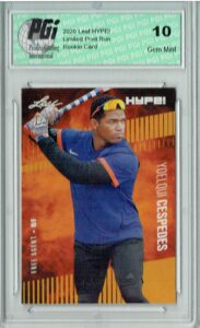 yoelqui cespedes 2020 leaf hype! #42a gold, the 1 of 25 rookie card pgi 10