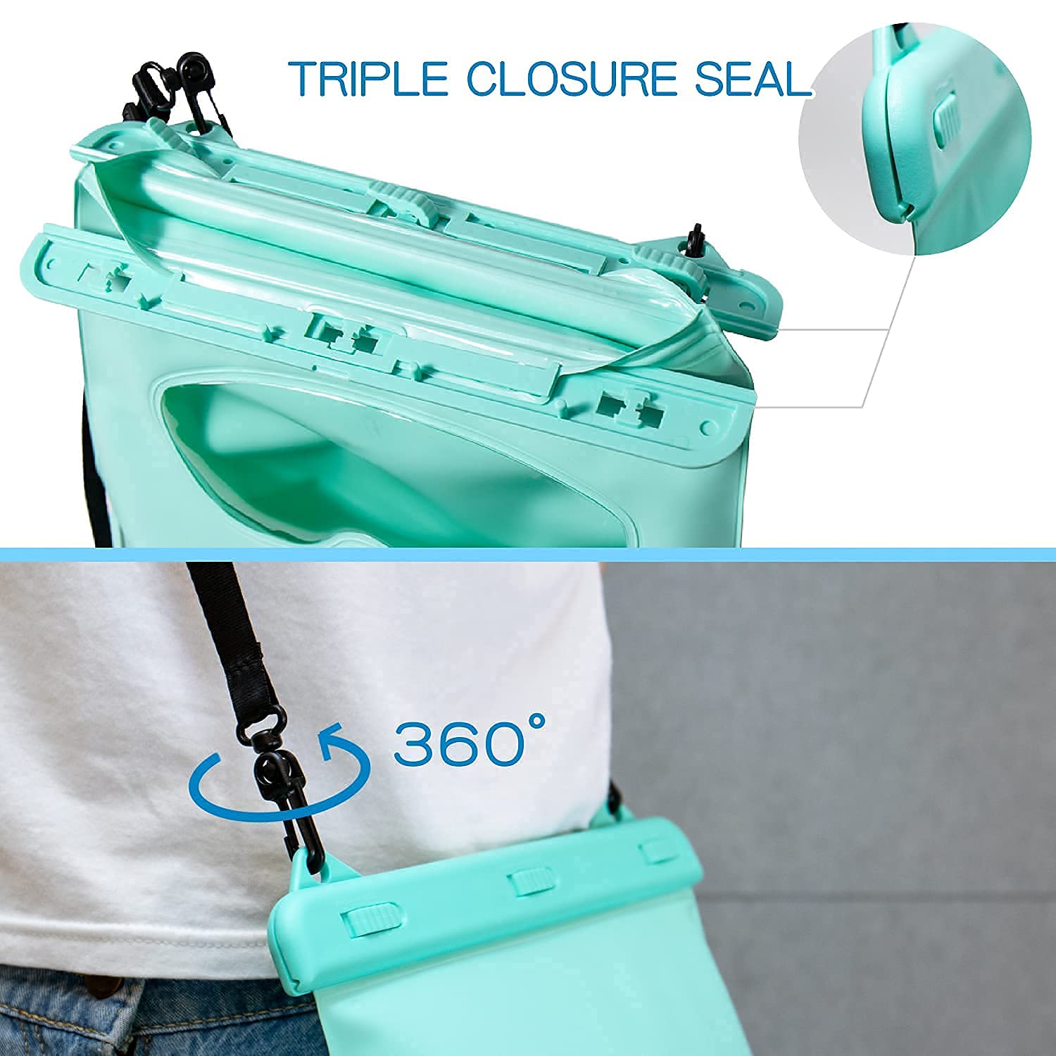 LAQ DESiGN Perspective Waterproof Storage Bag & Double Sided Perspective Dry Bag with Screen Touchable Inter Pocket