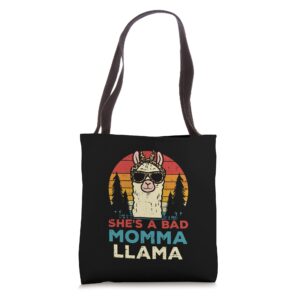 bad momma llama retro alpaca mothers day mom mama women tote bag