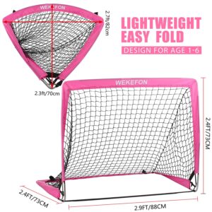 Soccer Goal for Backyard Set of 2 - Size 2.9'x2.4' Portable Pop Up Practice Mini Soccer Goals with Carry Case - Lightweight and Foldable - Ideal for Kids Age 1-8