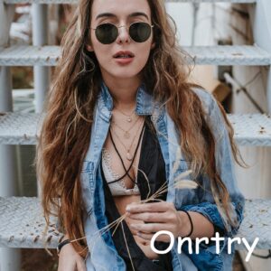 Onrtry Small Round Polarized Sunglasses for Men Women Classic Circle Metal Frame Sun Glasses 2 Pack (Gold/Black + Black/Black)