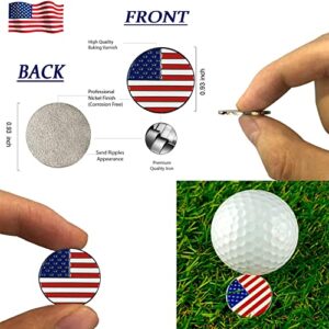 Amy Sport Golf Gloves Men Left Hand with Ball Marker Right Handed Golfer 3 Pack Soft Leather Weathersof Grip Soft Mens Glove (MLarge-Worn on Left Hand, 3 Pack with USA Flag Ball Marker)