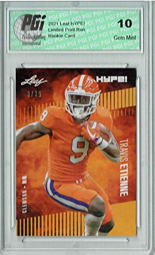 Travis Etienne 2021 Leaf HYPE! #53 Gold SP, Only 25 Made Rookie Card PGI 10